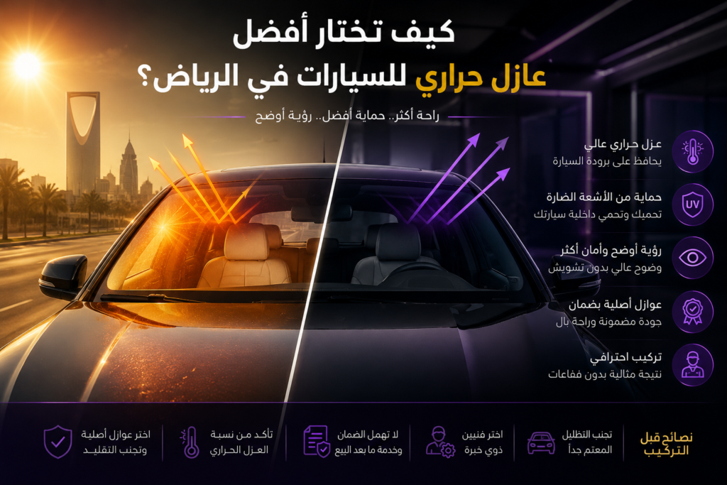 كيف تختار أفضل عازل حراري للسيارات في الرياض؟